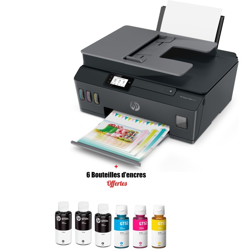 Imprimante Jet d'encre 4en1 HP SMART TANK 615 Couleur Wi-Fi - Tunisie
