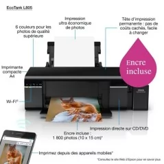 Imprimante Photo EPSON L805 Couleur Wifi (C11CE86402) - Tunisie