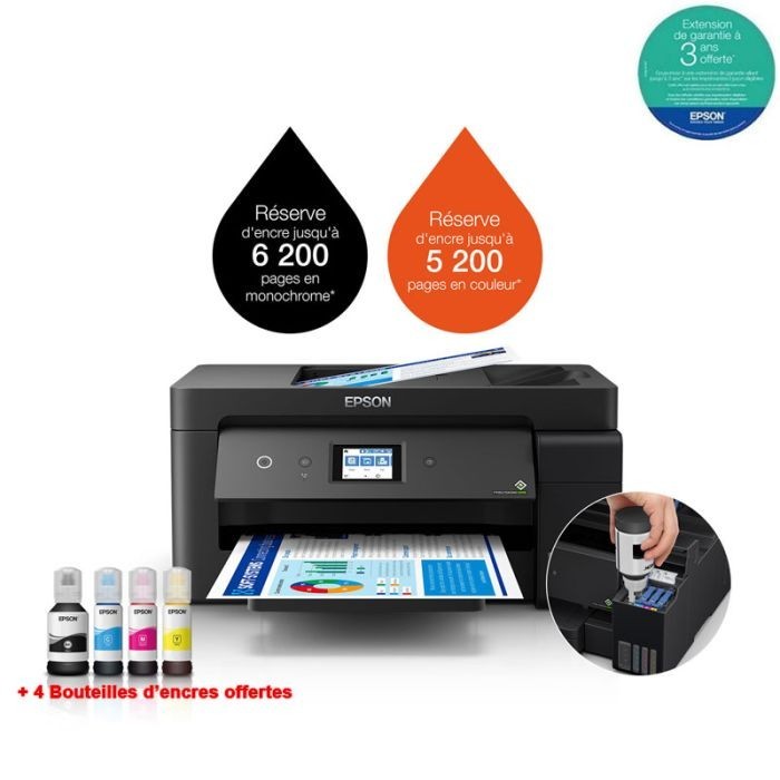 Caractéristiques de l'imprimante à réservoir intégré Epson L1300 A3+ couleur