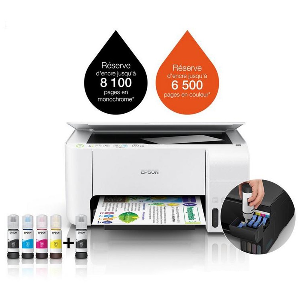 Imprimante à Réservoir Intégré EPSON ECOTANK L3156 3En1 Couleur - Tunisie