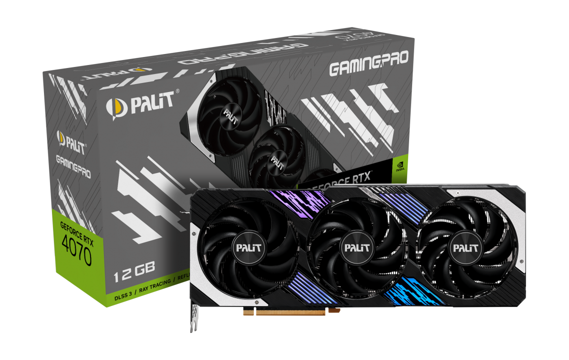 Carte Graphique - PALIT GEFORCE RTX4070 GAMINGPRO 12GB GDDR6X