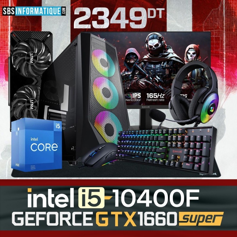 Gaming Pack : Intel i5-10400F - GTX 1660 SUPER - 8Go RAM - Tunisie
