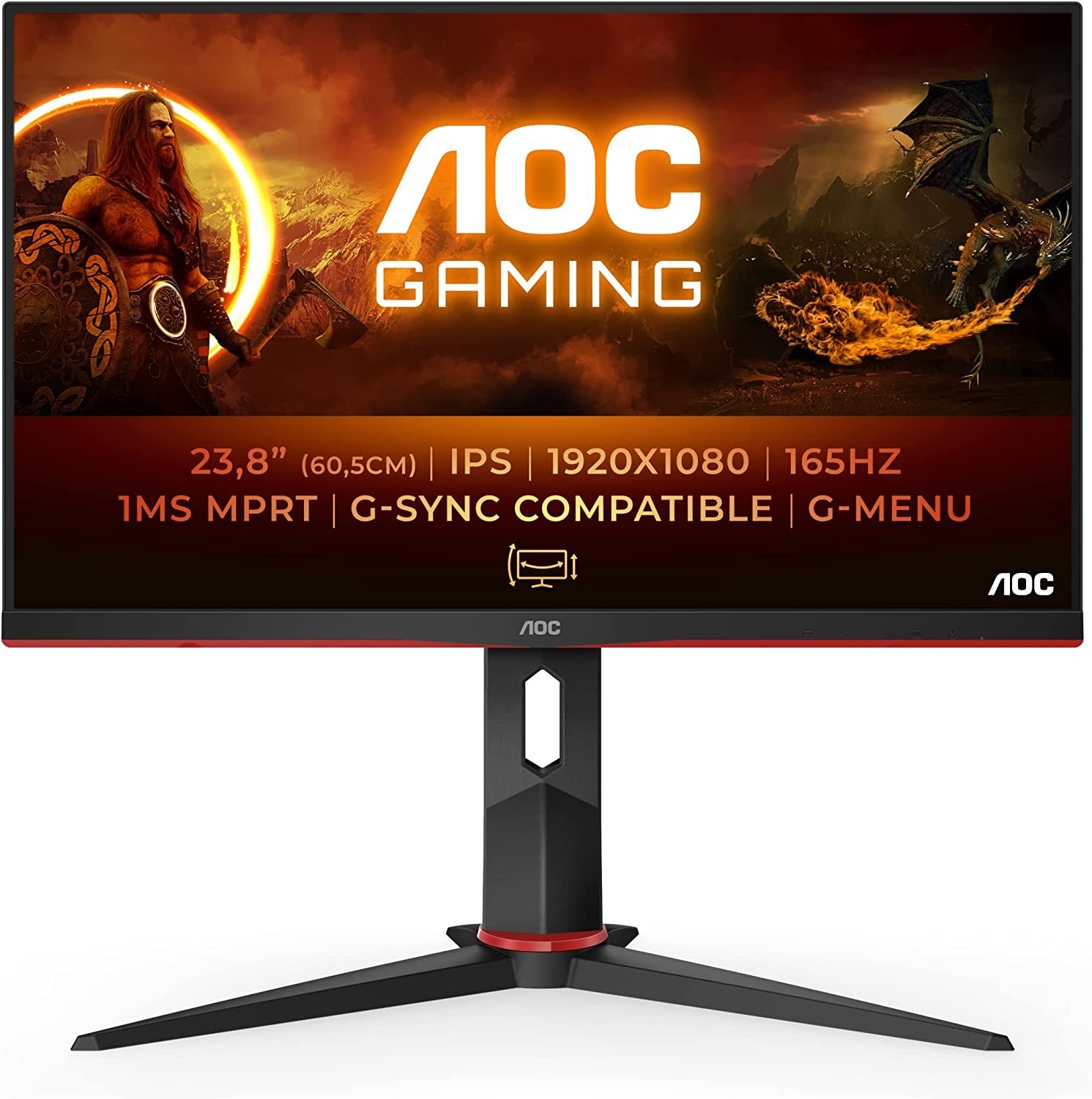 Ecran Gamer - AOC 24G2SP 23.8" IPS G-Sync Compatible 1MS / 165Hz