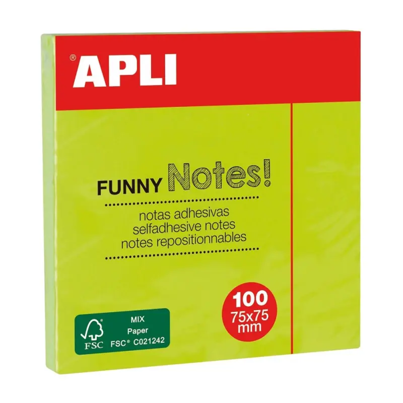 Notes Autocollantes Brillant Apli 75x75mm 100F-Ve - Tunisie