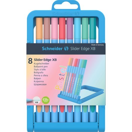 Stylo à bille SCHNEIDER BOX DE 8 SLIDER EDGE PASTEL XB