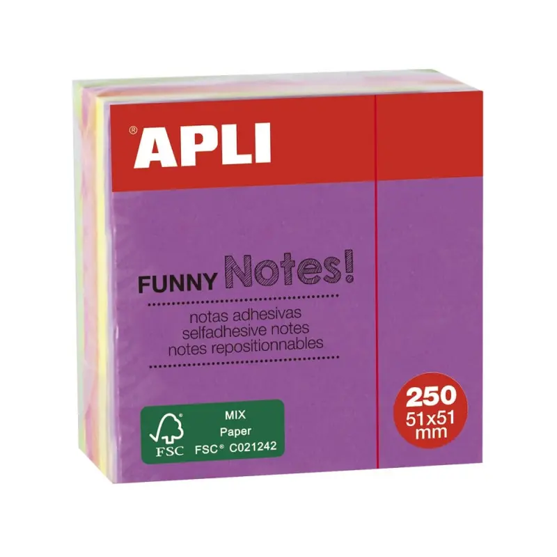 Notes Autocollantes Brillant Apli 51x51mm 250F - Tunisie