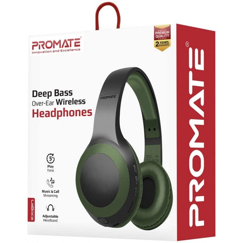 CASQUE SANS FIL BLUETOOTH PROMATE LABOCA - VERT NUIT