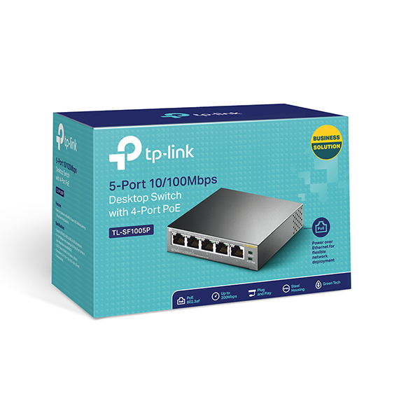 SWITCH DE BUREAU TP-LINK TL-SF1005P 5 PORTS 10/100 MBPS SWITCH DE BUREAU TP-LINK TL-SF1005P 5 PORTS 10/100 MBPS