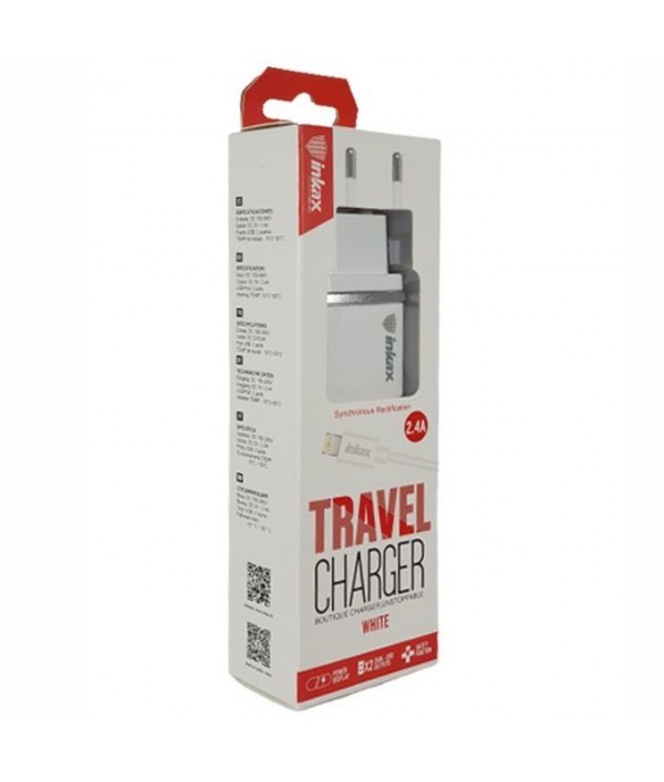 CHARGEUR INKAX CD11 2.4A USB + CABLE IPHONE