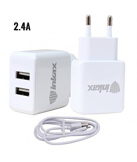 CHARGEUR INKAX CD01 2.4A 2xUSB MICRO USB OU IPHONE
