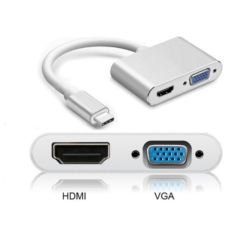 ADAPTATEUR USB TYPE C VERS HDMI ET VGA - Tunisie