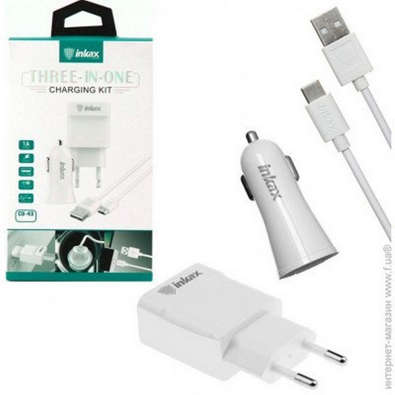 SBS Travel Kit - Double USB / USB-C Chargeur USB-C 1 mètre 10W 2.1