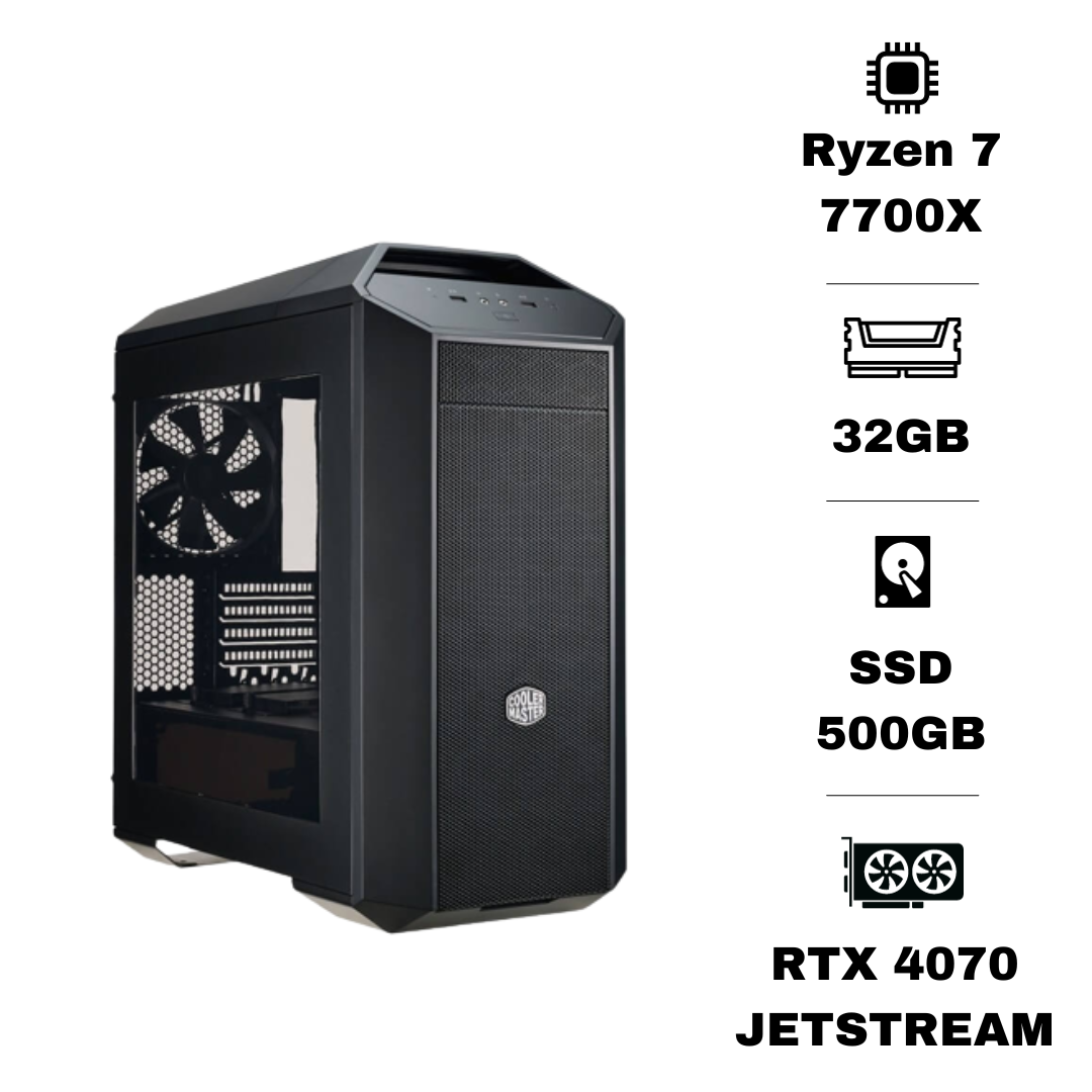 PC Gamer - Ryzen 7 7700X - RTX 4070 - 32Go - NVMe 500G PC Gamer - Ryzen 7 7700X - RTX 4070 - 32Go - NVMe 500G