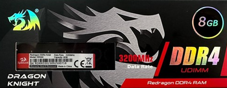 Barrette Mémoire - REDRAGON 8GB DDR4 UDIMM 3200MHz