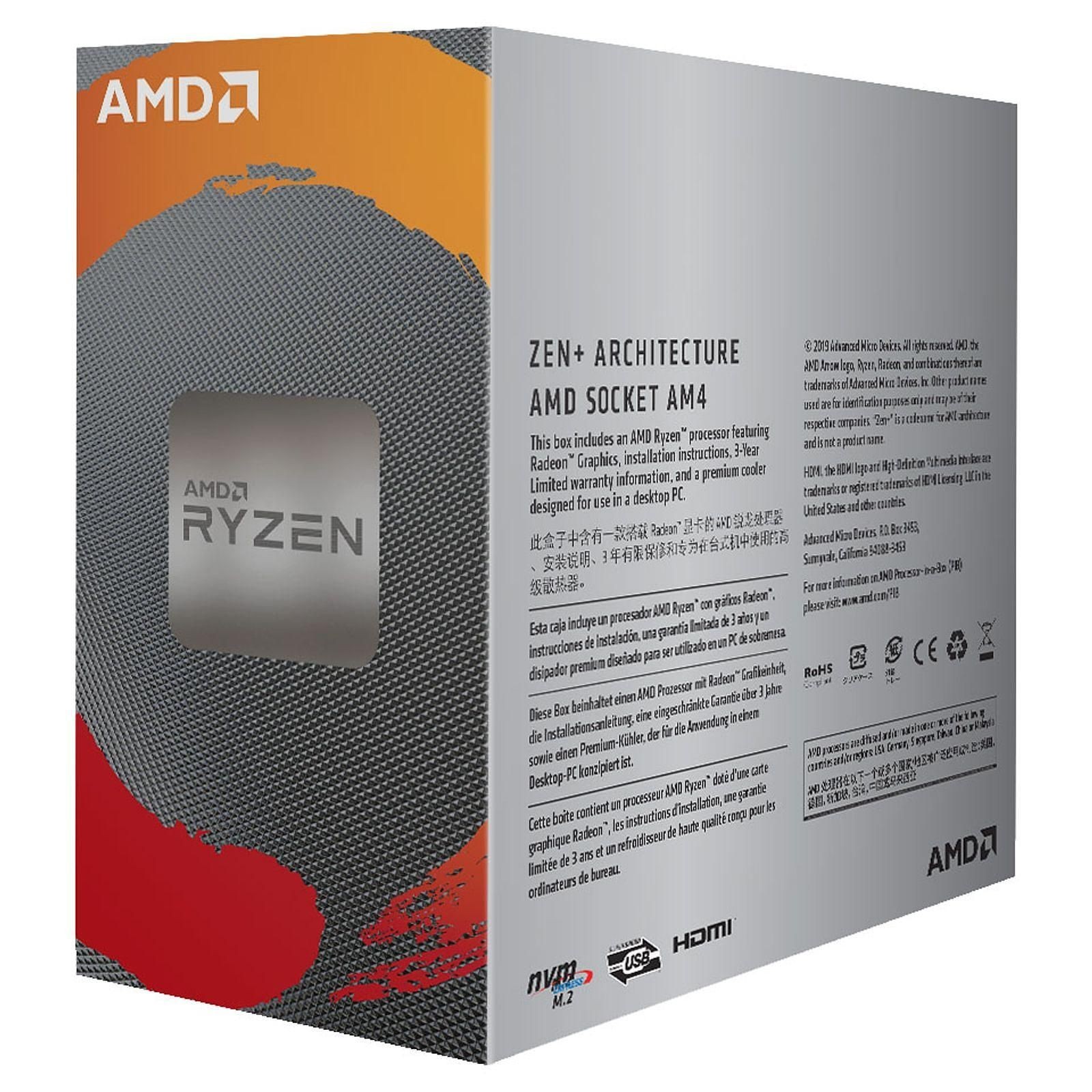 Processeur - AMD Ryzen 3 3200G Wraith Stealth Edition (3.6 GHz / 4 GHz)