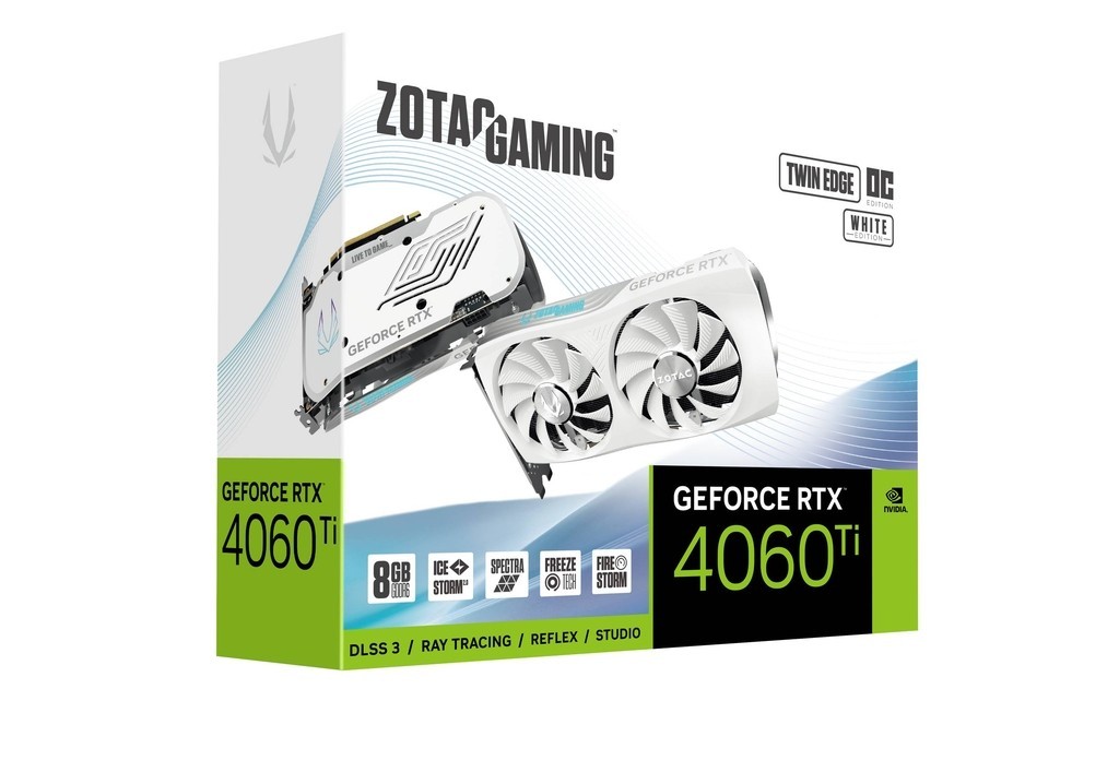 Carte Graphique - ZOTAC GAMING GeForce RTX 4060 Ti 8GB Twin Edge OC WHITE