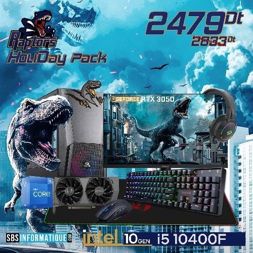 PC Gamer RAPTOR Holiday Pack - i5-10400F - RTX 3050 - 16Gb - 512 Gb