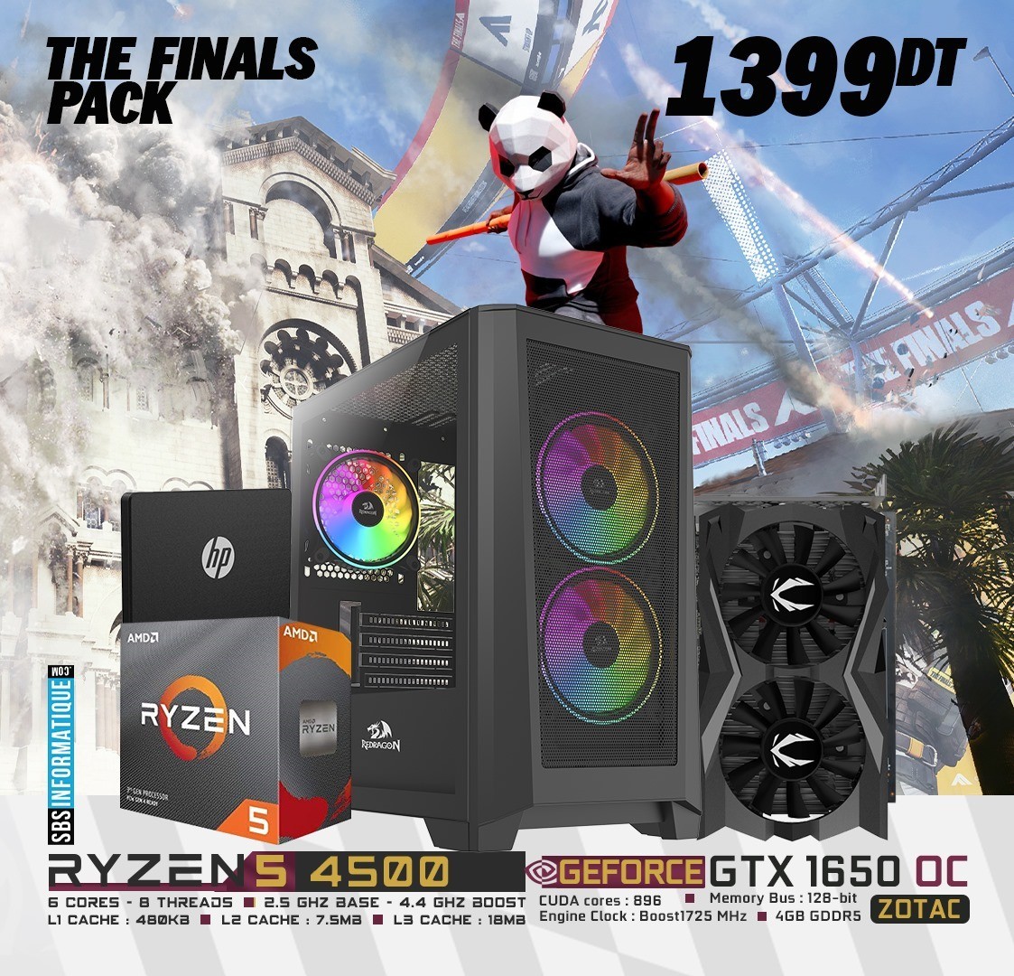 PC Gamer KILLER The Finals - Ryzen 5 4500 - GTX 1650 - 16Gb - 512Gb