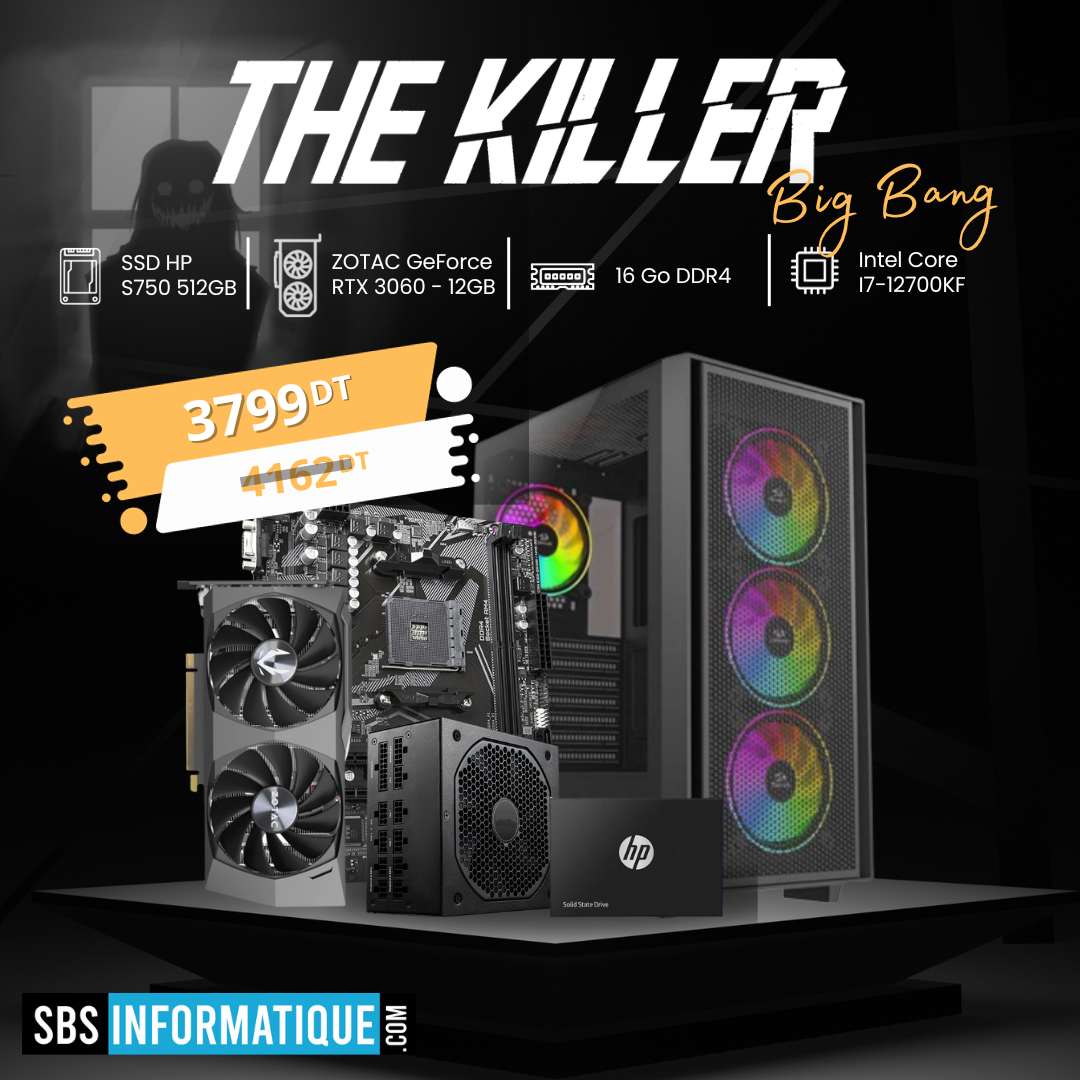 PC Gamer THE KILLER BIG BANG - I7-12700KF - RTX 3060 - 16G - 512G