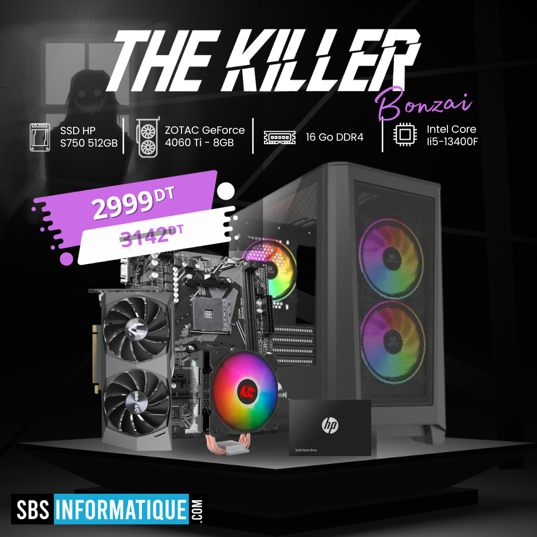 PC Gamer THE KILLER BONZAI - I5-13400F - RTX 4060 Ti - 16G - 512G