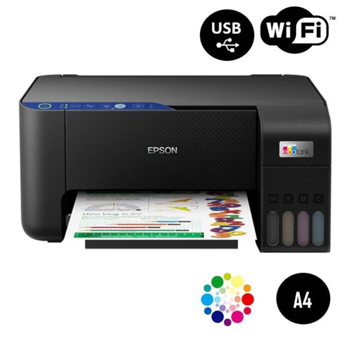 IMPRIMANTE À RÉSERVOIR INTÉGRÉ EPSON ECOTANK L3251 3EN1 WIFI COULEUR