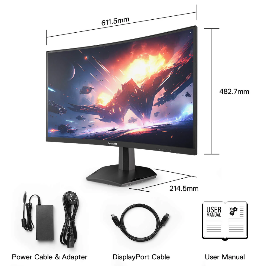 Ecran Gamer - REDRAGON CORAL 27" 180Hz VA CURVED QHD 2K