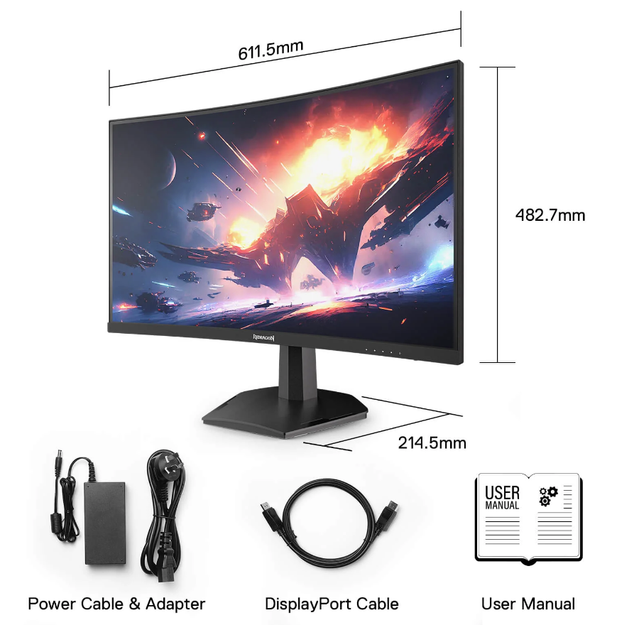 Ecran Gamer - REDRAGON CORAL 27" 180Hz VA CURVED QHD 2K - Tunisie