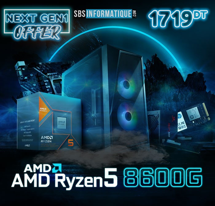 PC Gamer NEXT GEN - Ryzen 5 8600G - AMD Radeon 760M - 32Go - 512Go