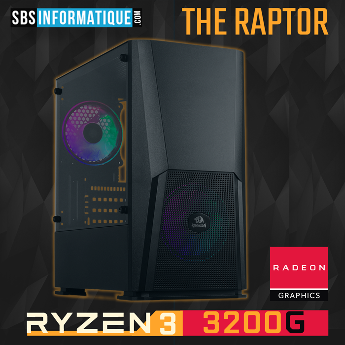 PC Gamer RAPTOR - Ryzen 3 3200G - 8Gb - 250Gb