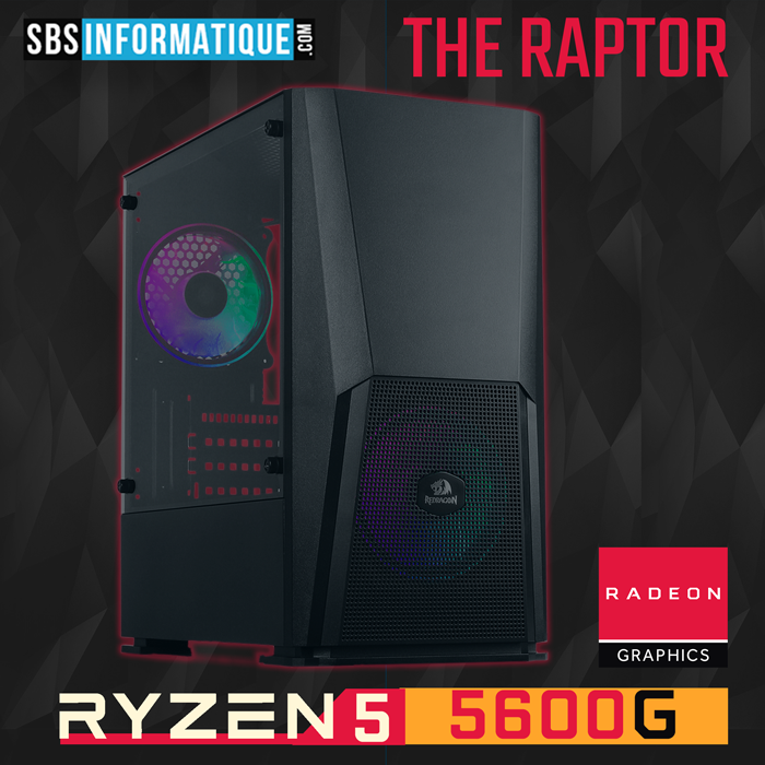 PC Gamer RAPTOR - Ryzen 5 5600G - Radeon Vega 7 Graphics - 16Gb - 250Gb