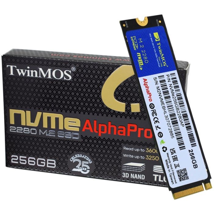 DISQUE DUR INTERNE TWINMOS ALPHAPRO NVME 256GO SSD M.2 PCIE