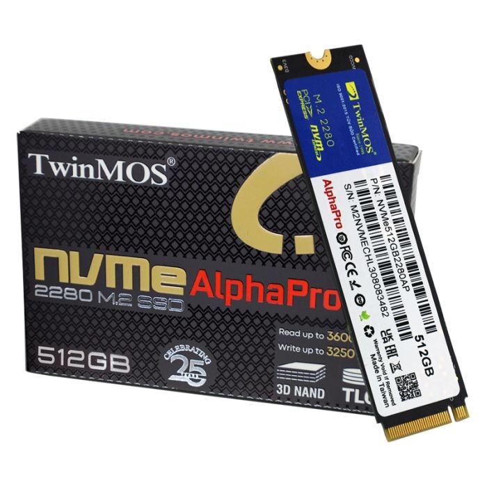 DISQUE DUR INTERNE TWINMOS ALPHAPRO NVME 512GO SSD M.2 PCIE