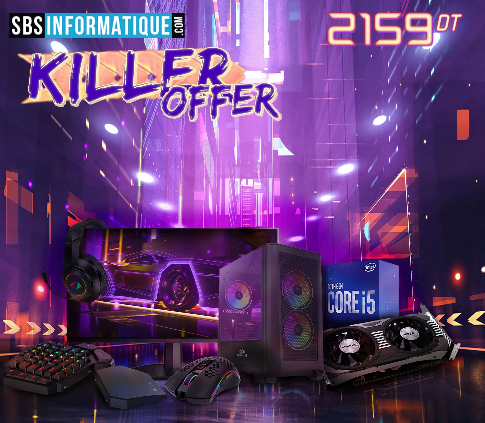PC Gamer KILLER OFFER - i5-10400F - GTX 1660 Ti - 16Gb - 512 Gb - BLACK