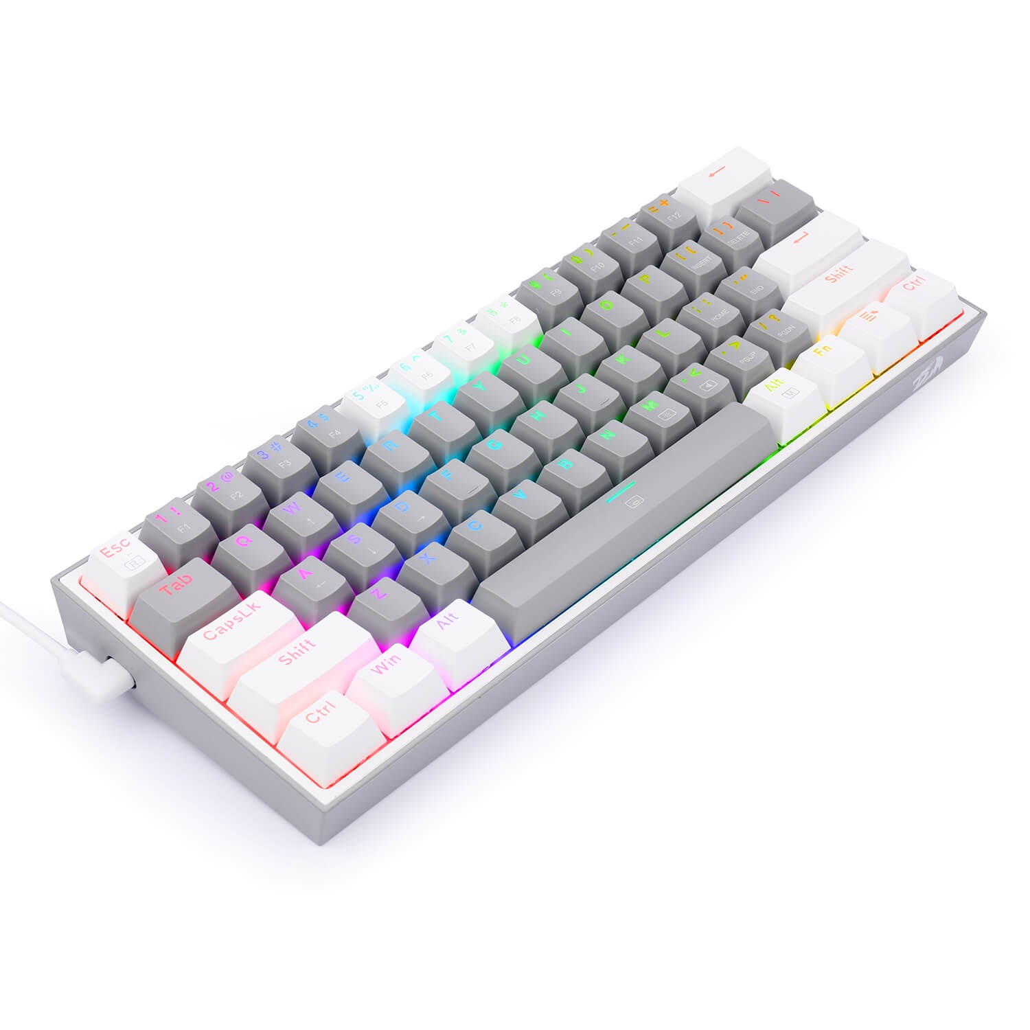 Clavier Gamer - Mécanique REDRAGON K617 FIZZ 60% RGB GREY & WHITE