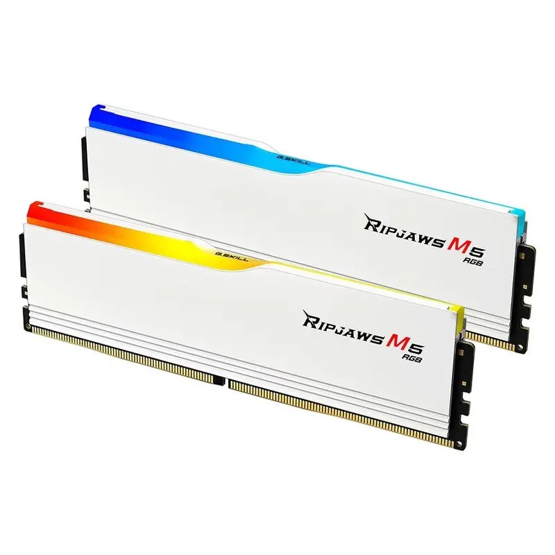 Barrette Mémoire G.SKILL RIPJAWS M5 RGB 64 GB (2 X 32 GB) DDR5 5200 MHZ CL40 WHITE Barrette Mémoire G.SKILL RIPJAWS M5 RGB 64 GB (2 X 32 GB) DDR5 5200 MHZ CL40 WHITE