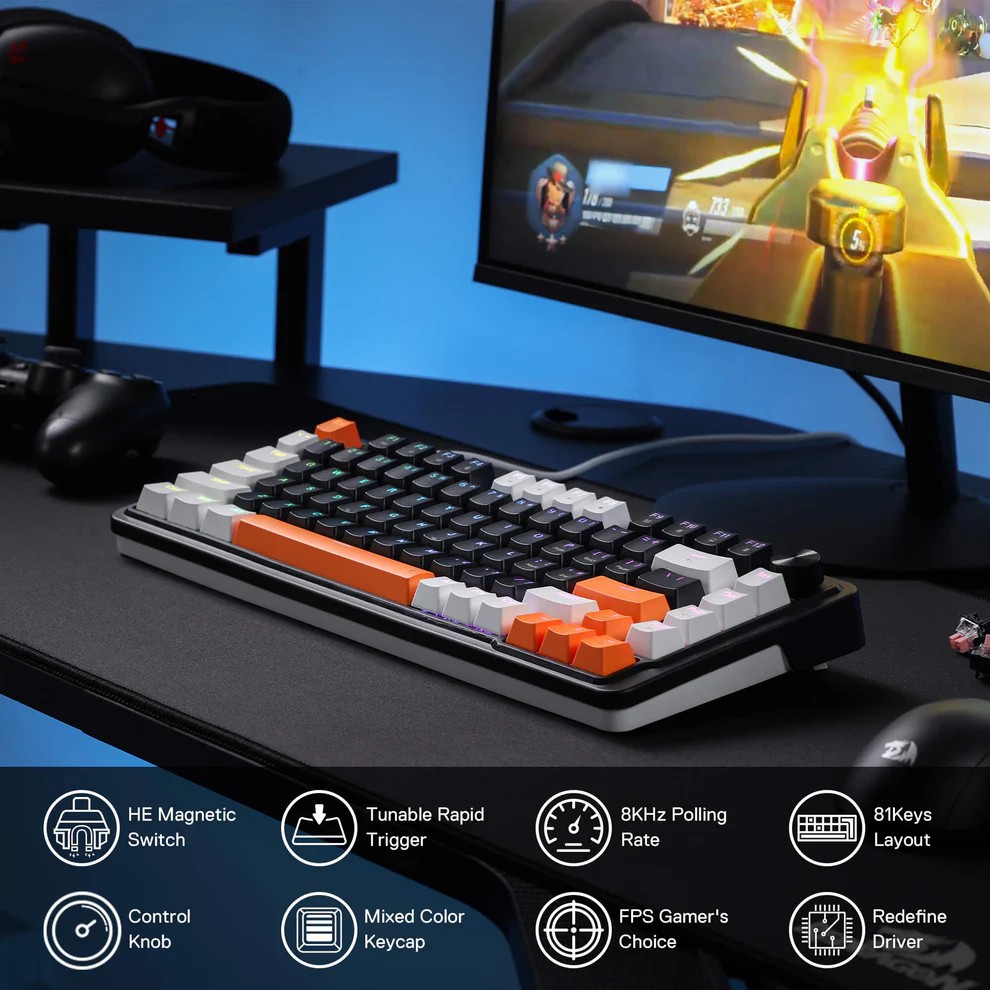Clavier Gamer - MÉCANIQUE Redragon K714 LAND SHAKER RGB - 159,000 TND