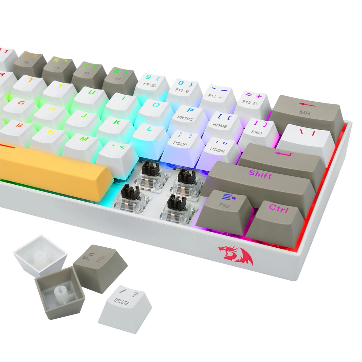 Clavier Gamer - MÉCANIQUE Redragon K530 PRO Draconic 60% Compact RGB WHITE