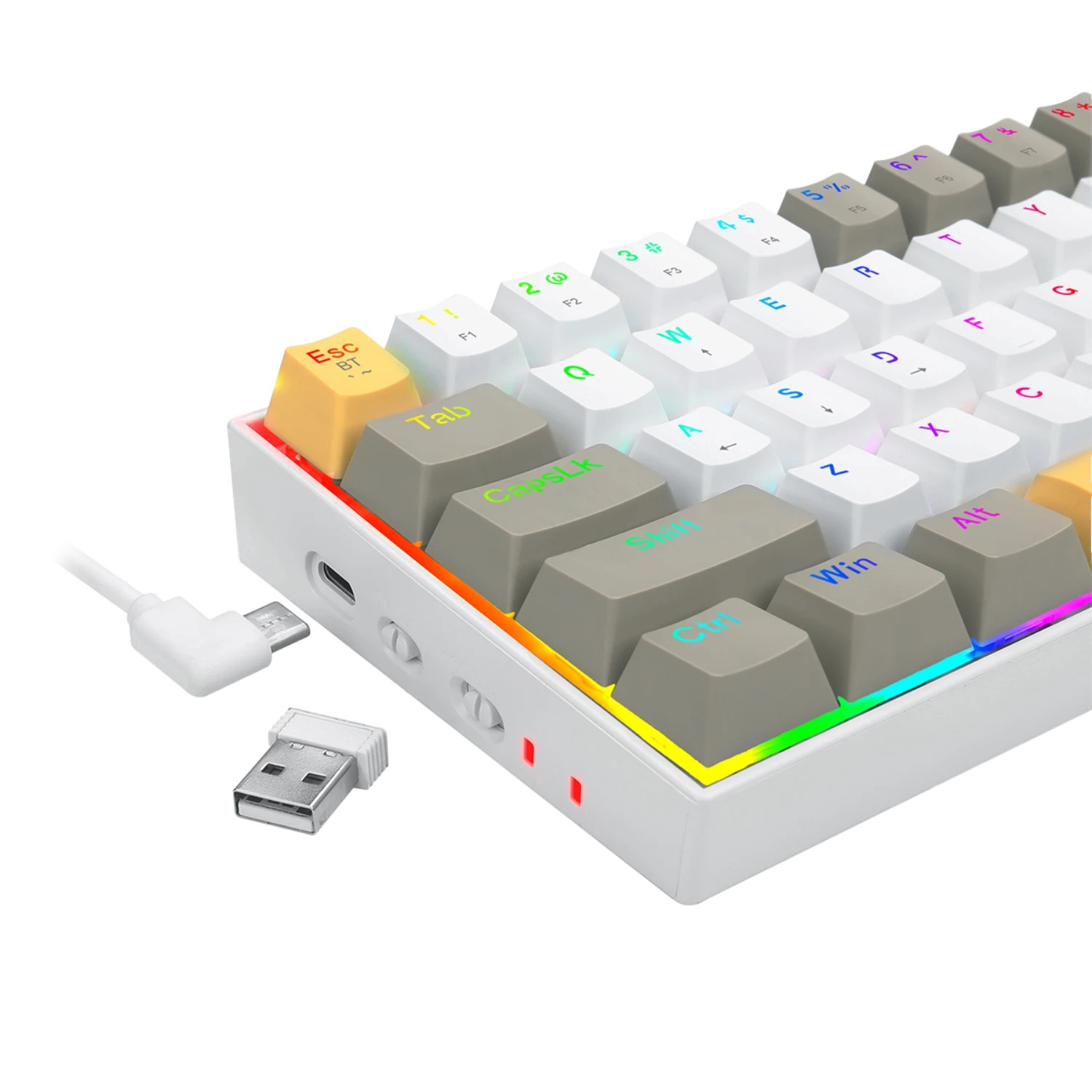 Clavier Gamer - MÉCANIQUE Redragon K530 PRO Draconic 60% Compact RGB WHITE - 159,000 TND