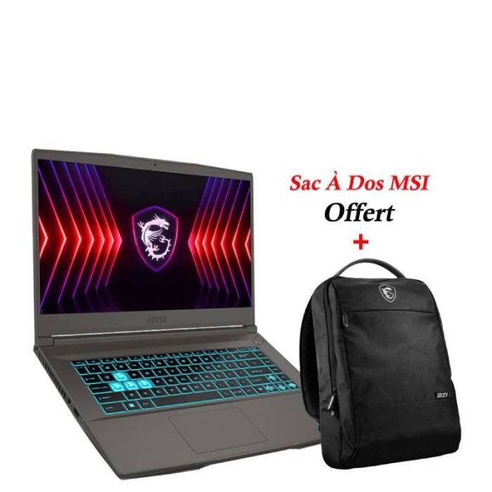 PC Portable Gamer - MSI Thin 15 B13UCX i5 13è Gén 8Go RTX 2050