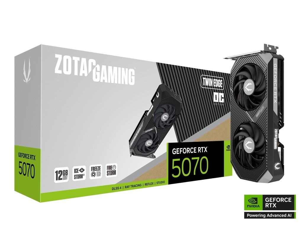 Carte Graphique - ZOTAC GAMING GeForce RTX 5070 TWIN EDGE 12GB
