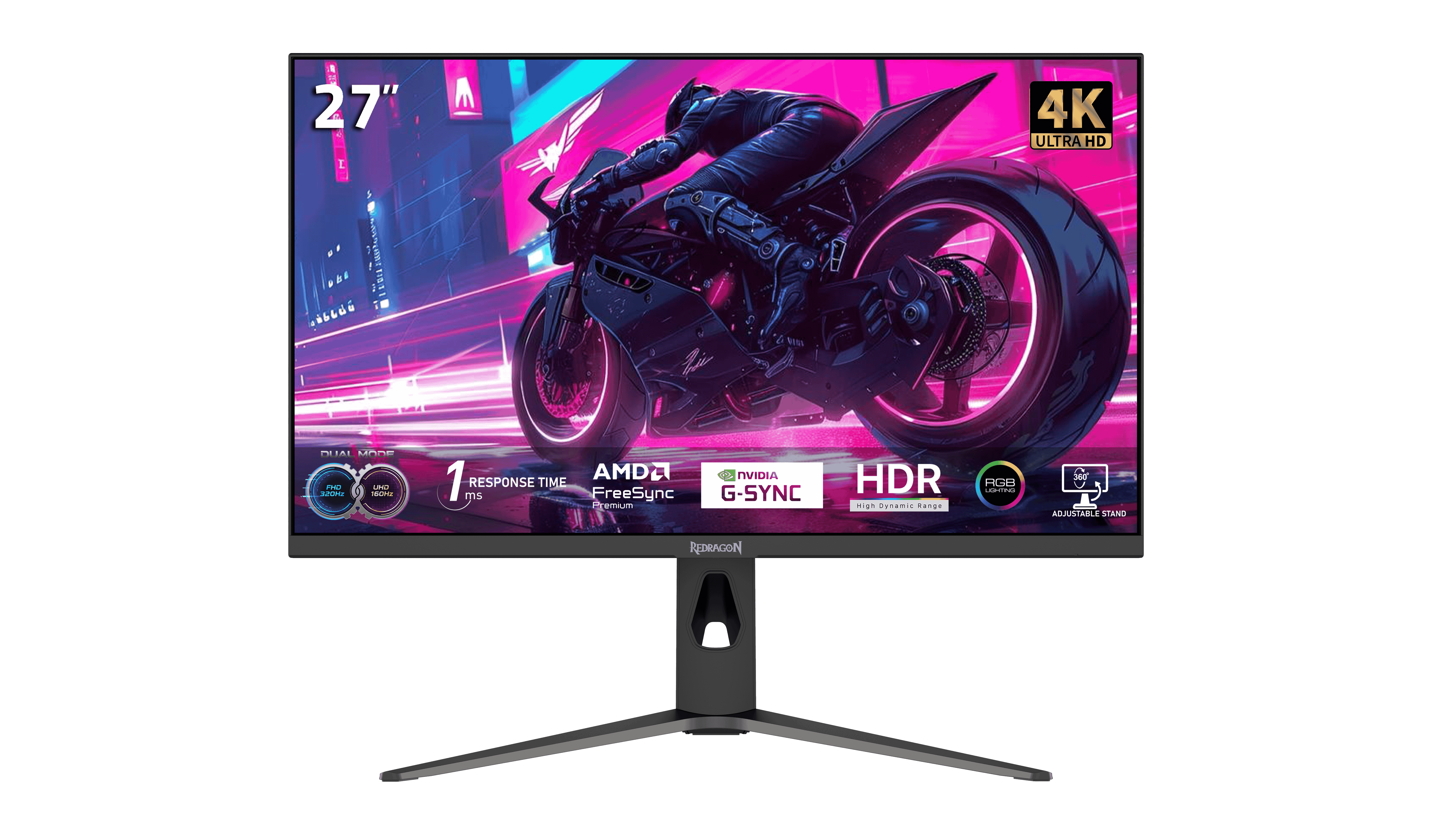 Ecran Gamer - REDRAGON DIDON 27" IPS 4K DUAL MODE160HZ-320HZ