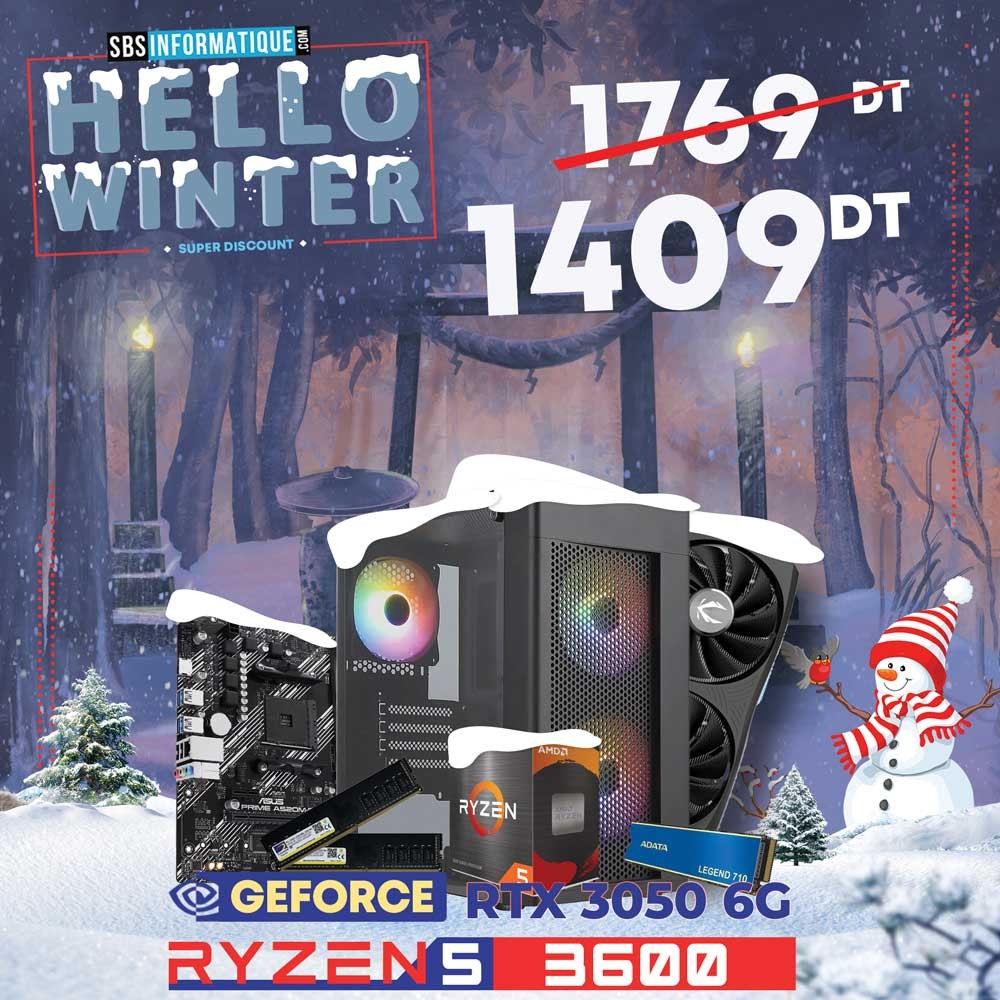 PC GAMER SAMURAI - RYZEN 5 3600 - RTX 3050 6G - 16Go - 512Go