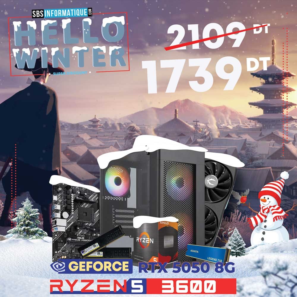 PC GAMER SAMURAI - RYZEN 5 3600 - RTX 5050 8G - 16Go - 512Go