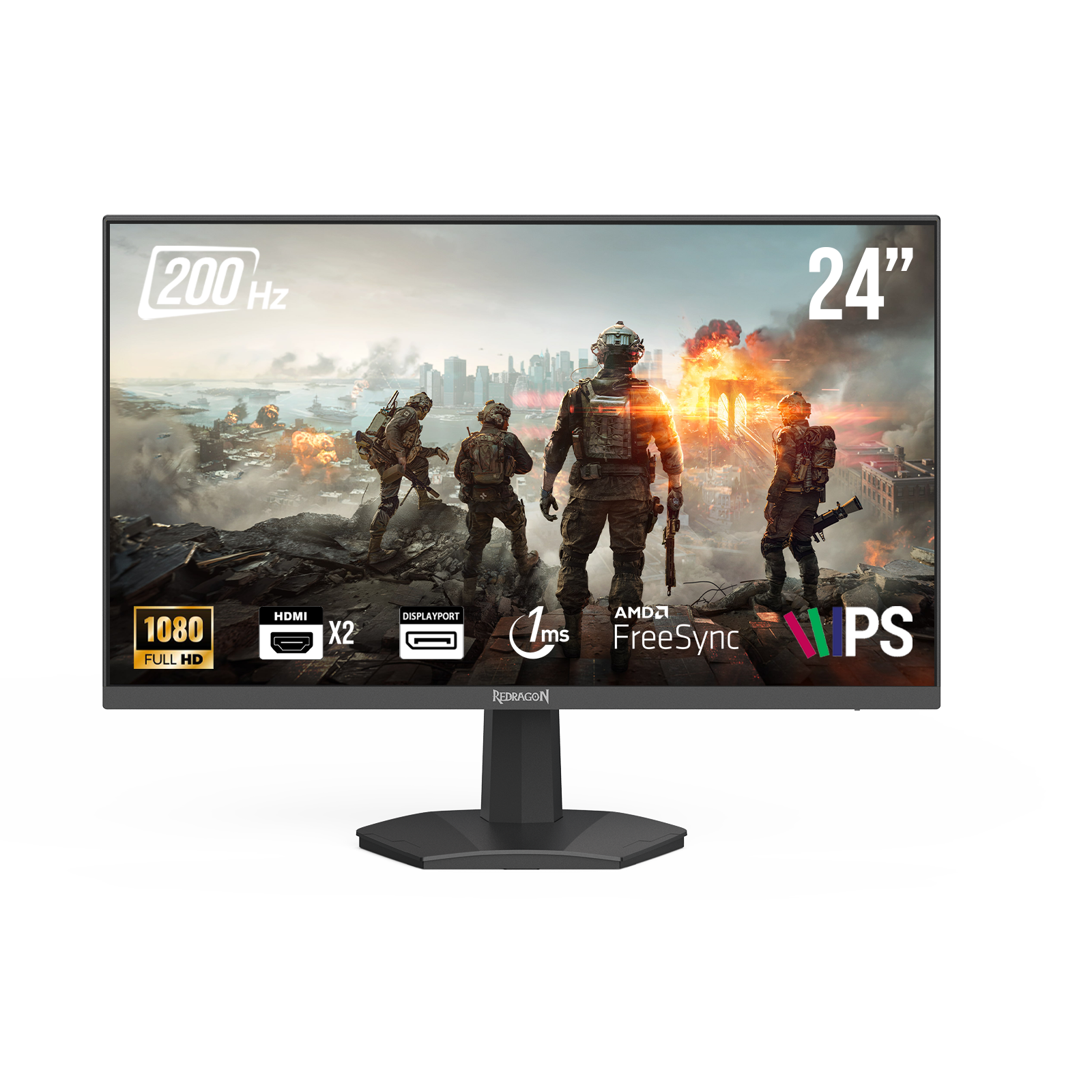 Ecran Gamer - REDRAGON AZUR III 23.8" 200Hz,1Ms, FREESYNC, IPS LED