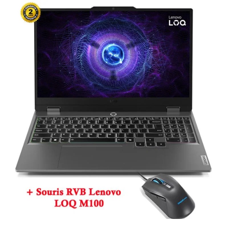 PC Portable - LENOVO LOQ 15IAX9 i5 12ème Gén 16G RTX 3050