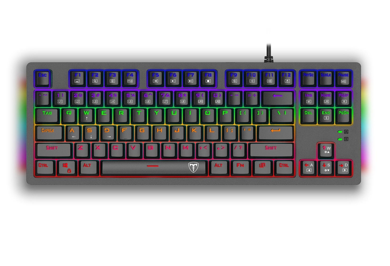 Clavier Gamer - mécanique T-Dagger Bali T-TGK311 Rainbow Brown Switch AZERTY - Tunisie
