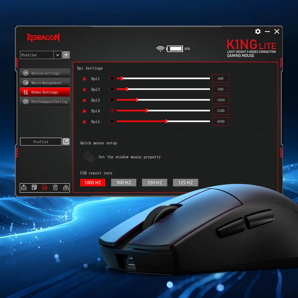 SOURIS GAMER - REDRAGON K1NG 1K M916-LIT