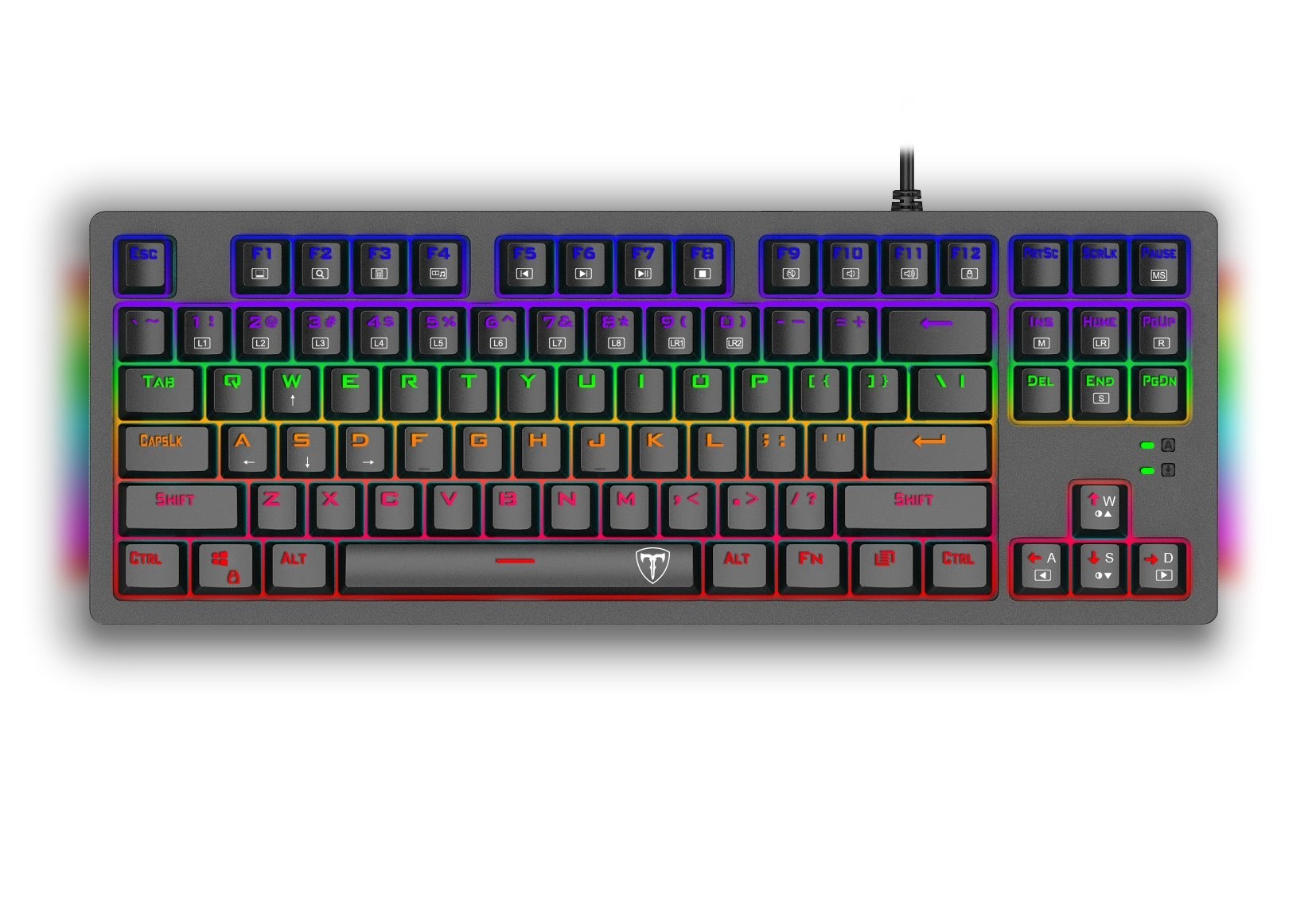 Clavier Gamer - mécanique T-Dagger Bali T-TGK311 Rainbow Blue switch AZERTY