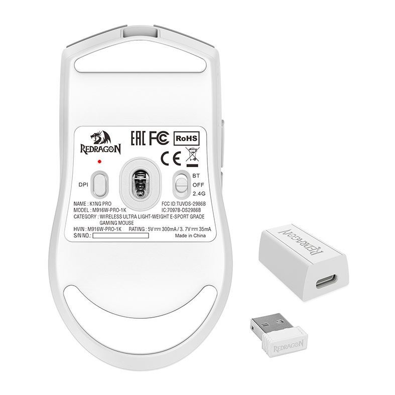 SOURIS GAMER - REDRAGON K1NG M916 PRO (1 kHz) BLANC