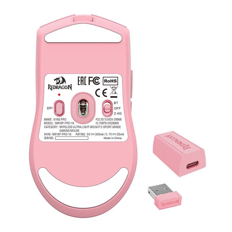 SOURIS GAMER - REDRAGON K1NG M916 PRO (1 kHz) PINK - 99,000&nbsp;TND